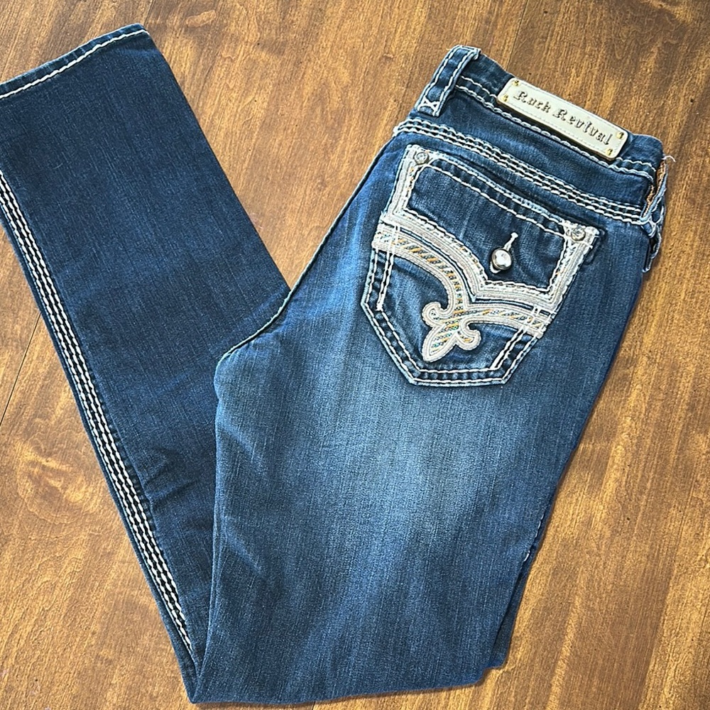 Rock Revival Blue Straight Leg Jeans